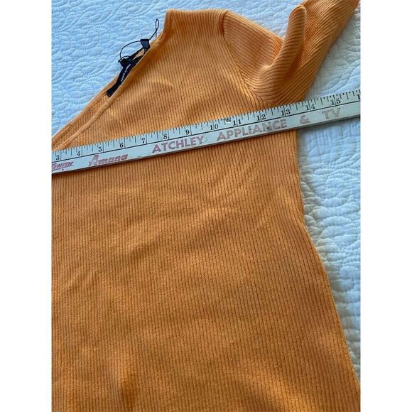 Vero Moda NWT Ribbed One Shoulder Short Sleeve Top XS Orange Casual Knit​ - Picture 7 of 8